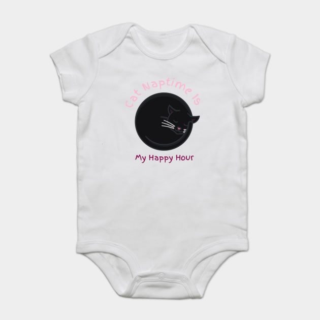 Cat Naptime Is My Happy Hour , funny cat cute Baby Bodysuit by BEZZAIM